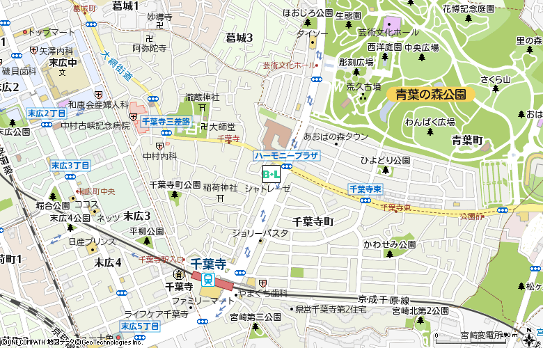 メガネフラワー　千葉寺店付近の地図